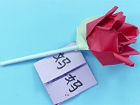 玫瑰折纸贺卡